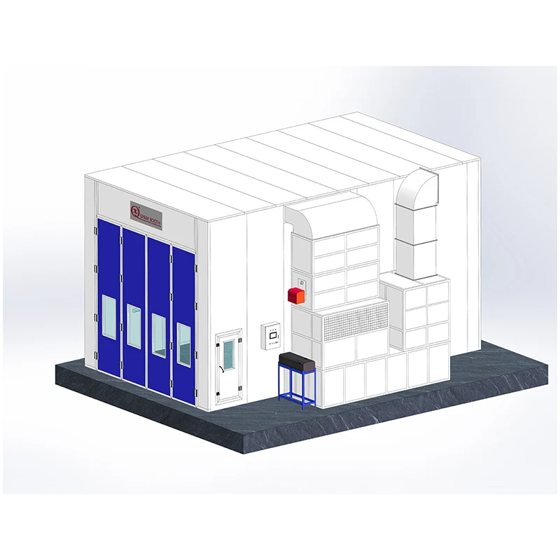 QX3000 Auto bus truck painting spray booth heated by Diesel Burner