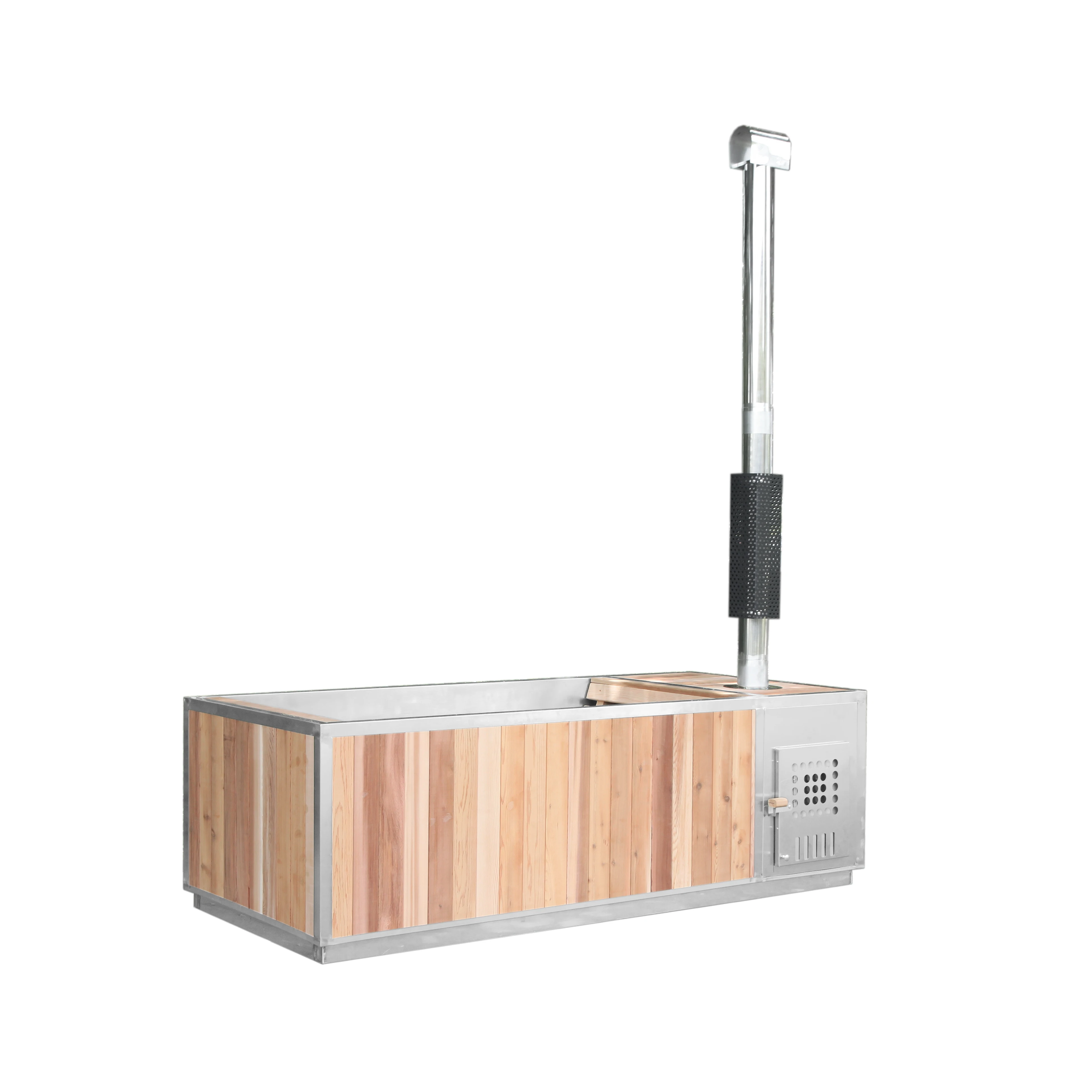 Wood Fired Stainless Steel Hot Tub Red Cedar Wood Fired Hot Tub Wood Burning Stove For Hot Tub Bath Shower Bathtub Cedar