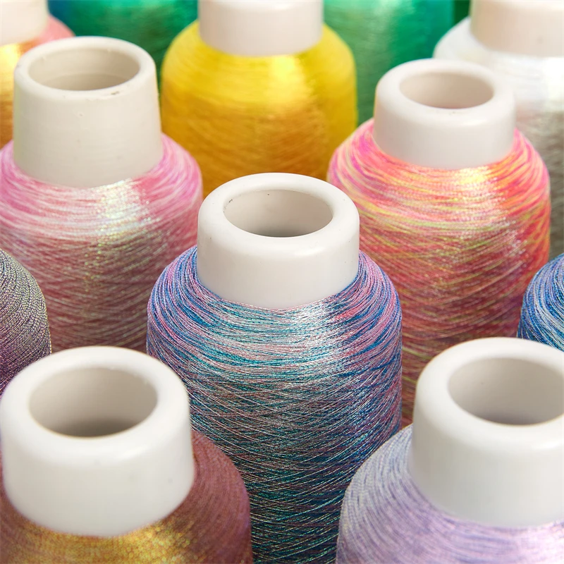 JR High Quality Color 2500 Yards MS Type Polyester Machine Thread Embroidery Metallic Yarn