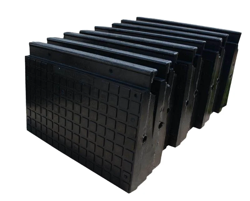 
Railroad Gauge pad and field pad installation for rubber grade crossing system 