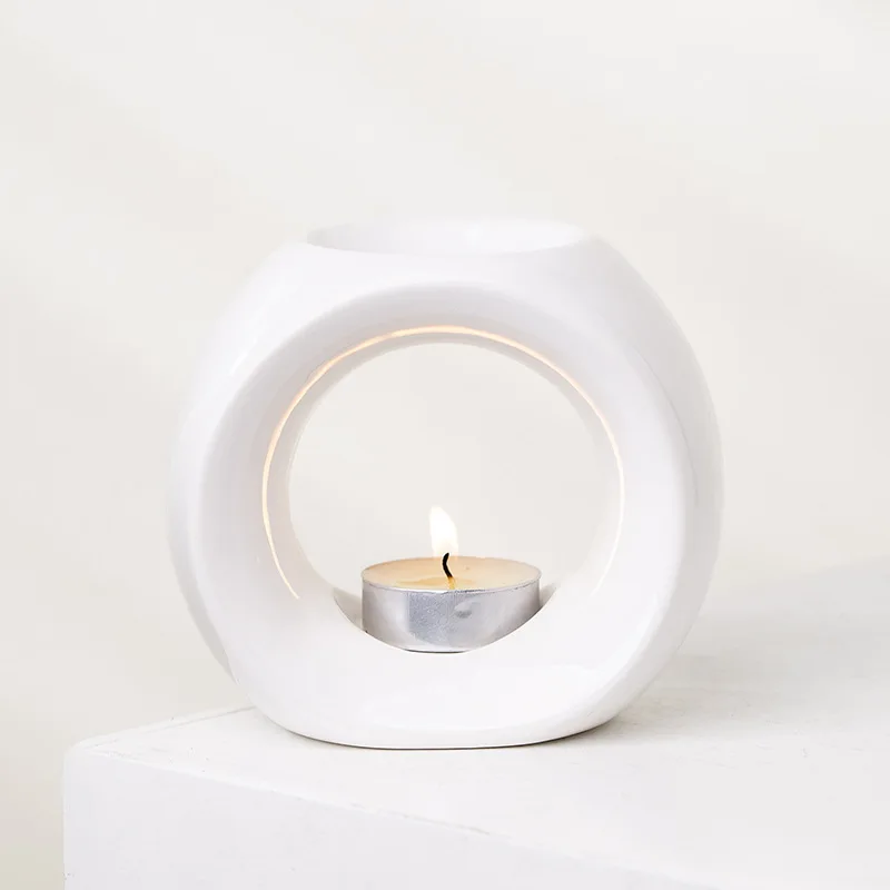 Hot selling porcelain oil heater ceramic Essential oil incense burner for home decor meditation