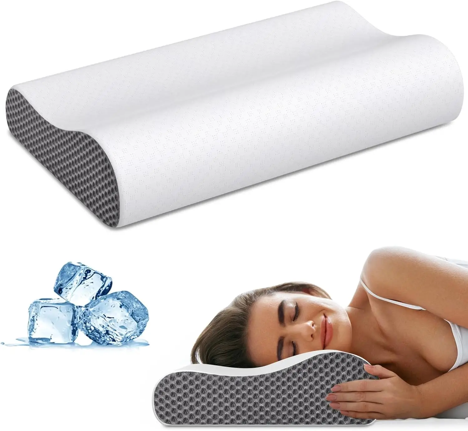 China Supplier Fabric Ventilated Natural Foam Latex Pillow for Adults Baby