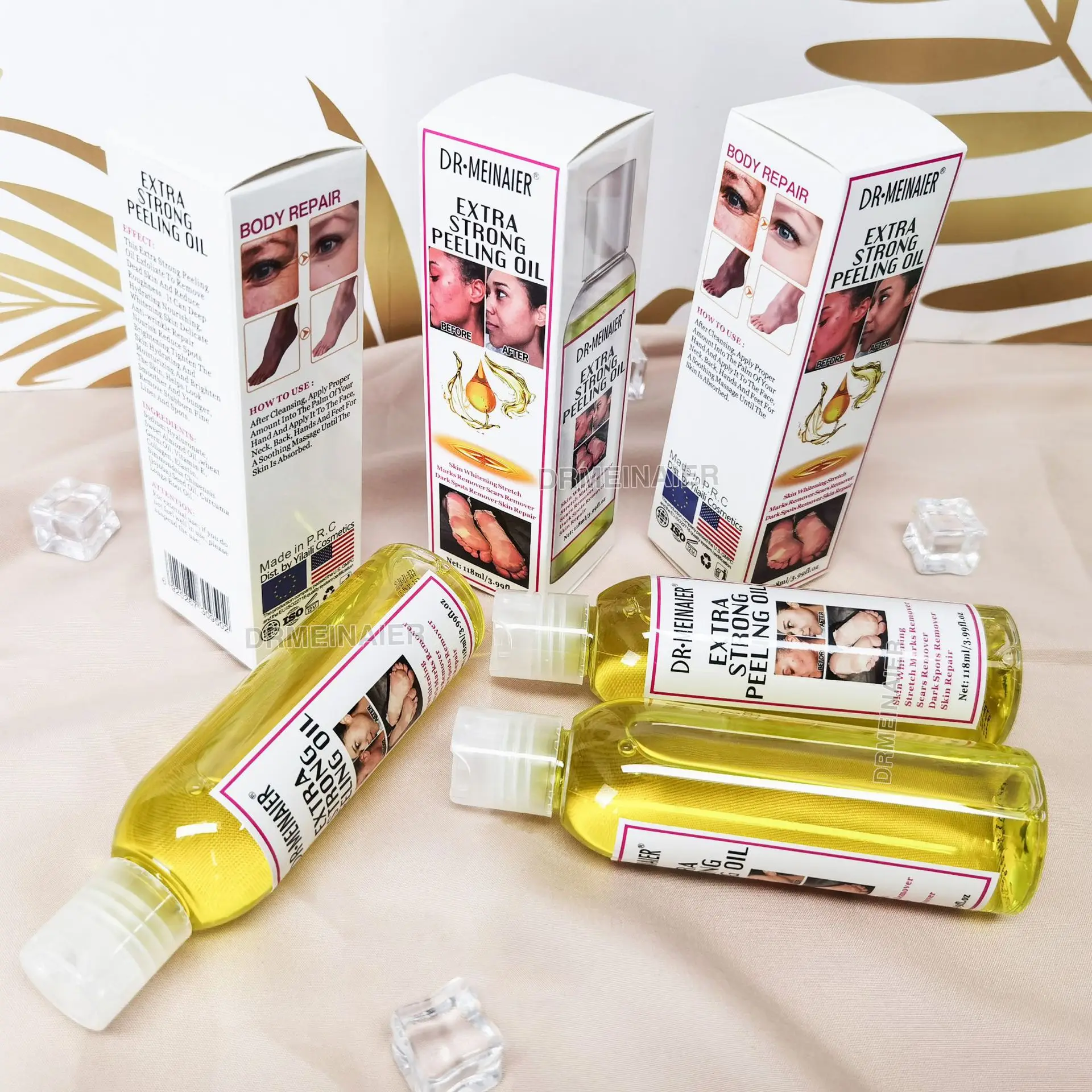 wholesale herbal black skin strong bleaching oil vitamin c dead skin remover african skin whitening yellow orange peeling oil