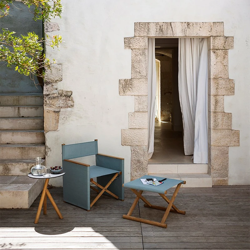 MoMA Estival Villatic Style Small Collapsible Flexible Portable Fishing Pastorale Fabric Floor Folding Chair