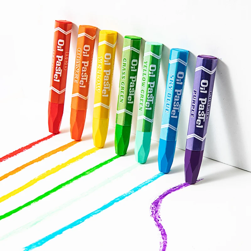 Paintyou Cute Cartoon Hexagonal Shape Oil Pastel Crayons 12 Shades Non Toxic Oil Pastel Set for Kids Pass EN-71 Stationery Set