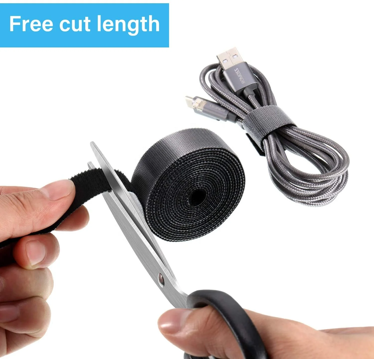 1 inch nylon reusable strap  hook and loop tape wires management  for cable ties