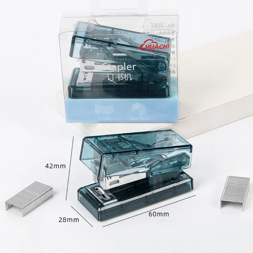Mini transparent student binding set portable stationery stapler