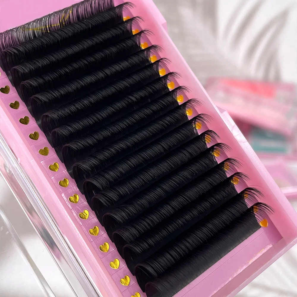 Wholesale Cashmere Full Lash Tray Supply Matte Black Silk Mega Russian Classic Luxury Volume Individual Eyelash Extension cils