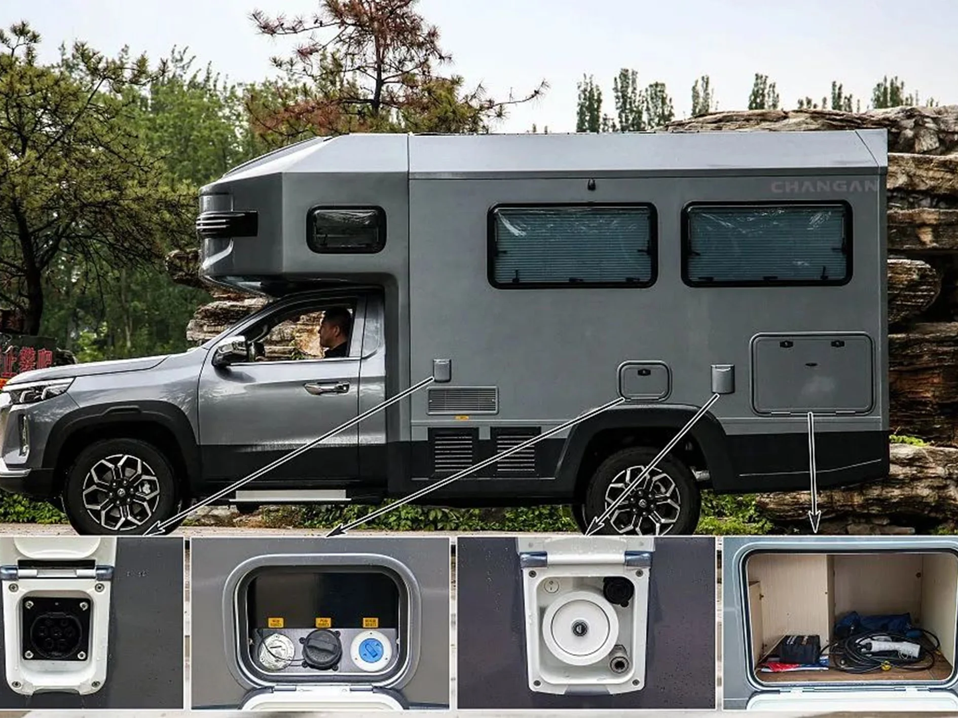 Popular China Electric Car Gasoline and Solar Powered RV For Changan Fengjing Blue Ahale Version