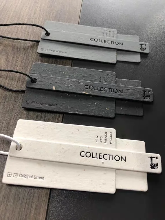Cheap Custom Design Printing Name Logo Paper Garment Hangtag Labels Clothing Hang Tags with String