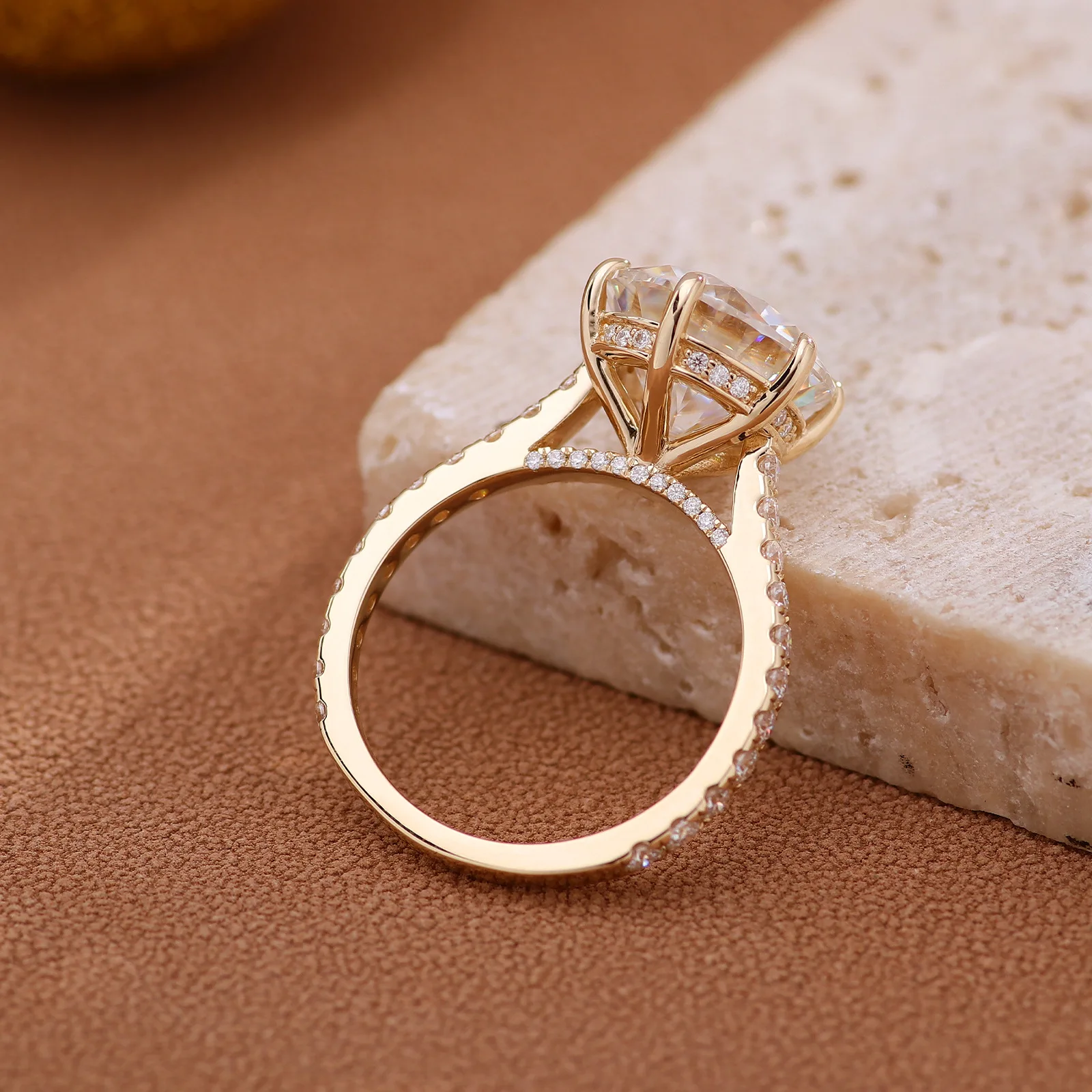 High Quality Custom Jewelry 10K 14K 18K Real Gold D Class VVS 1-3 Ct Moissanite Diamond Engagement Wedding Ring For Women