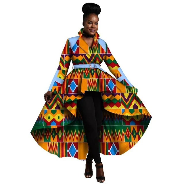 Wholesale African Trench Coat for Women African Tops Clothing Africa Print Outfits Dashiki Office Outwear Plus Size WY1266