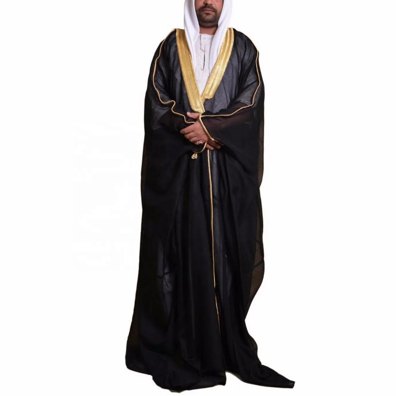 Wholesale High Quality Islamic Muslim Dubai Men Bisht Abaya Eid Arab Thobe Saudi Men Robe