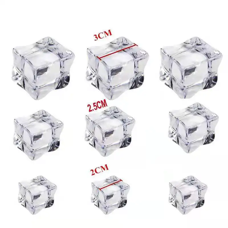 
10mm 15mm 20mm 25mm 30mm Wedding Party Home Decoration Vase Filler Transparent Gemstones Stone Plastic Acrylic Fake Ice Cube 