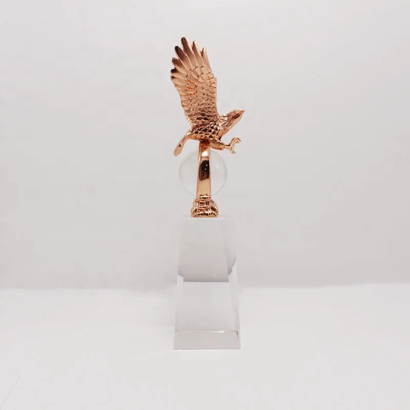New Design Crystal Award Glass Eagle Trophy for Business Gifts