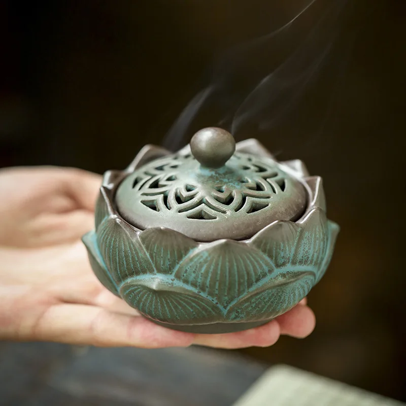 Hot Sale Handmade  Fancy Ceramic Lotus Incense Stick Holder Incense Burner