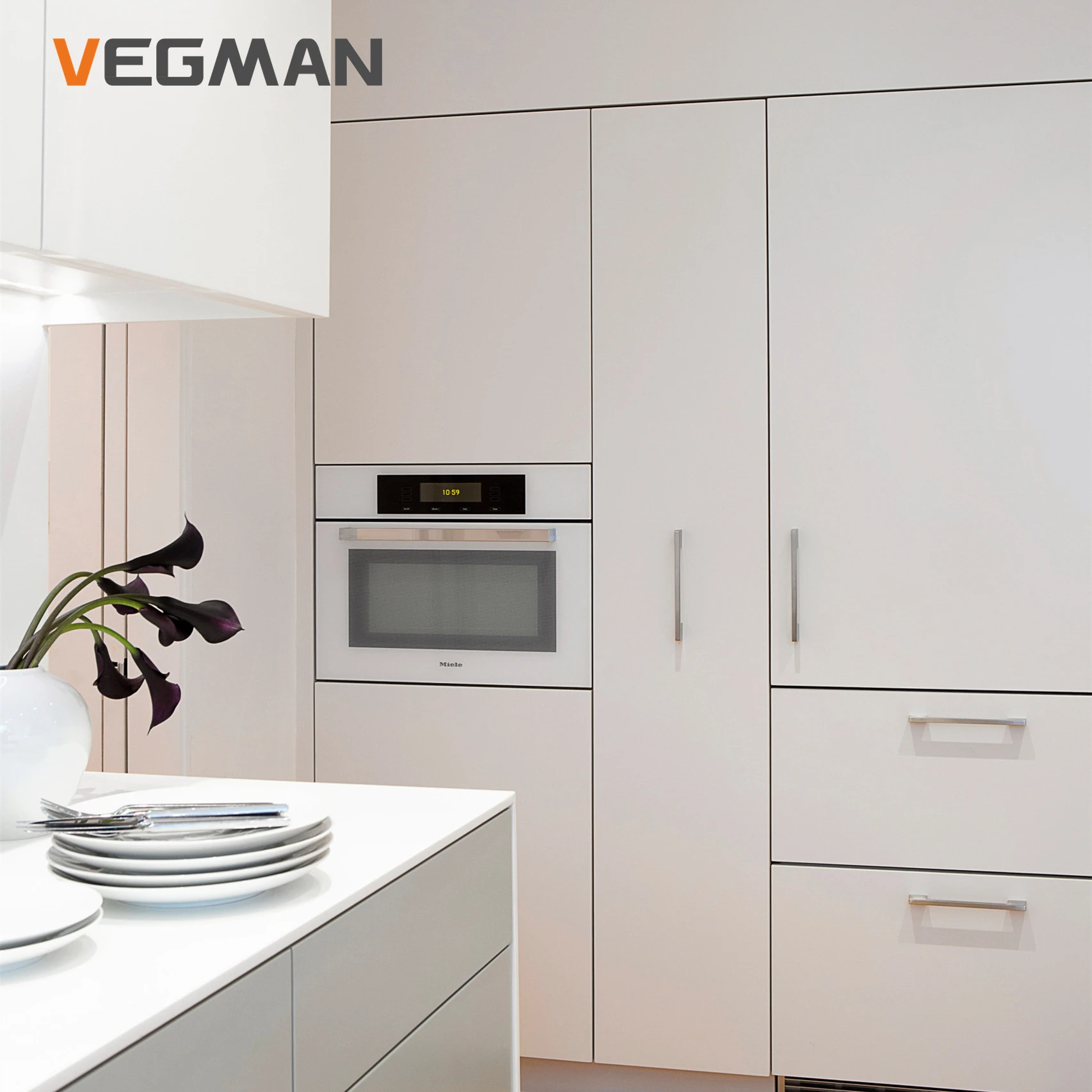 L-образная белая и серая лакированная кухонная посуда все в одном недорогая цена для маленькой кухни