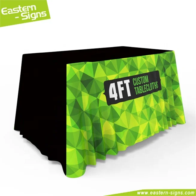 Custom Logo Printed 6ft 8ft Fitted Cover Interconversion Display Tablecloth Table Cloth for Trade Show