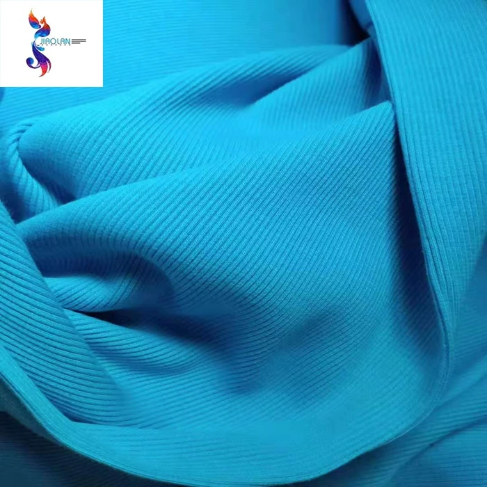 Stocklots Rib Fabric in Japan Best Selling High Quality Textile Four Colors 2*2 100% Cotton Jersey Fabric Plain Dyed COMBED Weft