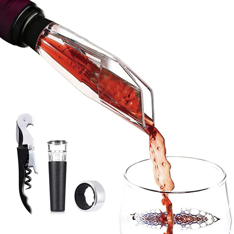 Diamond Wine Aerator Pourer Stopper Bottle Opener Corkscrew Drip Stop Ring Red Wine Accessories Gift Set