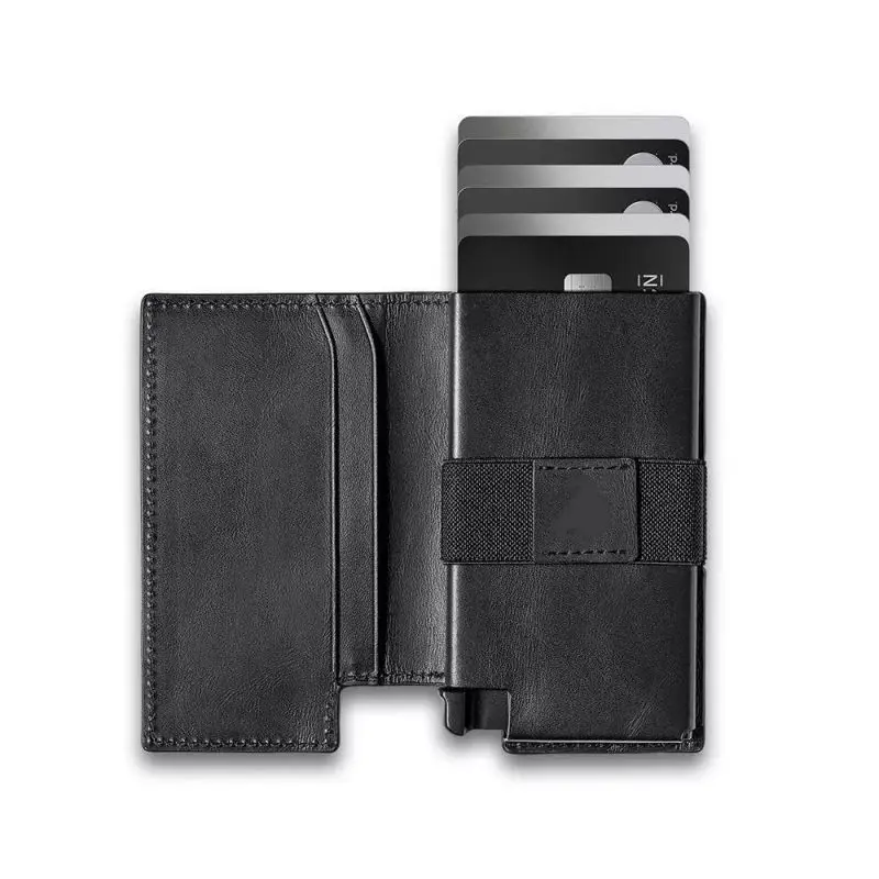 Customize Wallet Men Pu Leather Credit Card Holder Pop Up Metal Card Case Money Rfid Wallet
