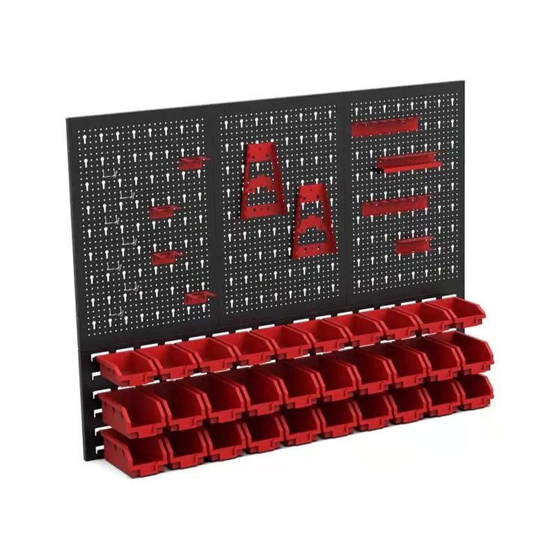 Economical Wall Control Combination Way Hanging Hook Plane Display Board Pegboard Organizer with small parts bin