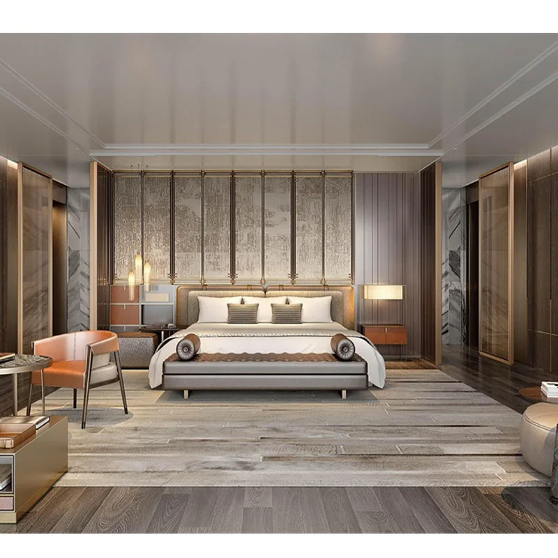 Luxury design custom made hotel room set hotel bedroom furniture set for sale