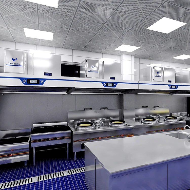 JINGPING Integrated Commercial Range Hood Ventless Commercial Recirculating Kitchen Hood