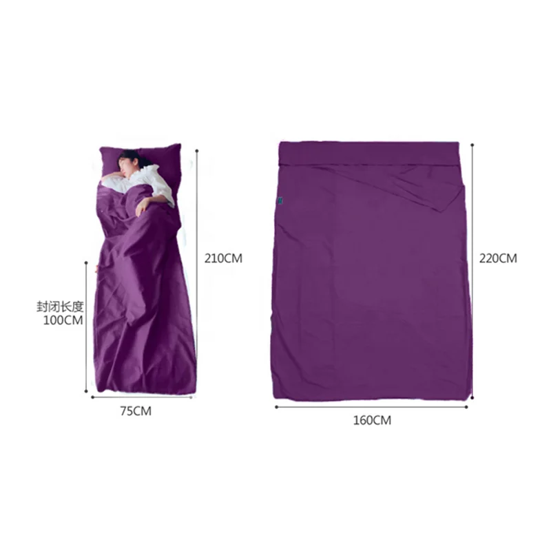 Mountaineering Poly Cotton Rectangle Sleeping Bag Liner Envelope Style