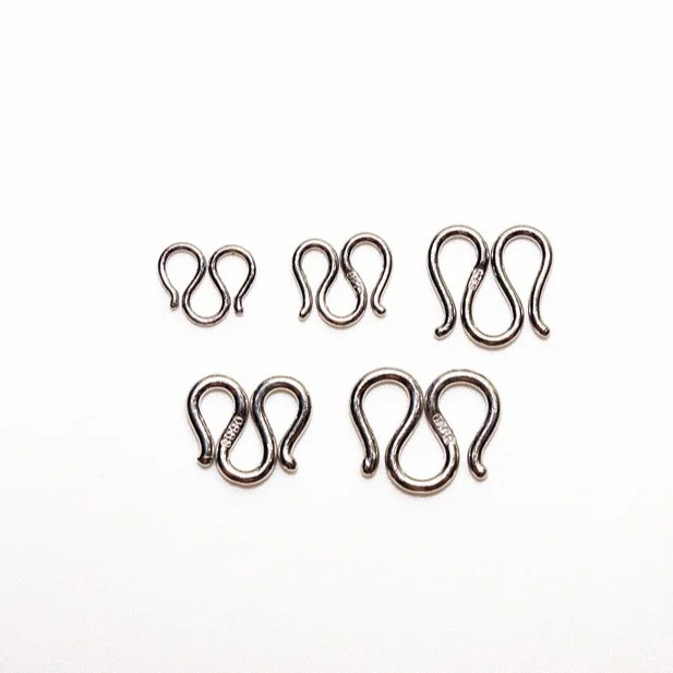 925 Sterling Silver Jewelry with Platinum Plated Connection Buttons Openable Buckle for Necklaces & Bracelets for Men & Women