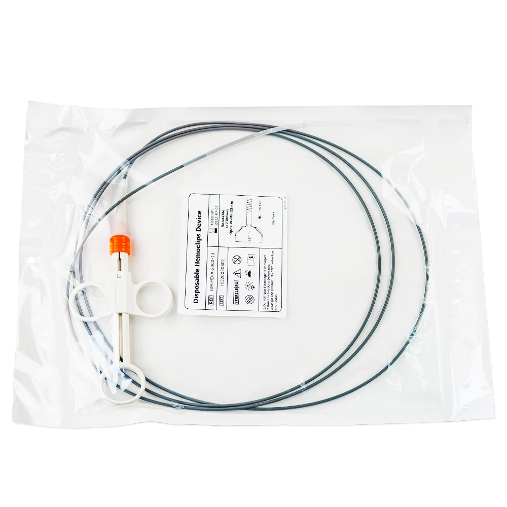 Disposable stainless steel endoscope flexible rotatable hemostatic clip
