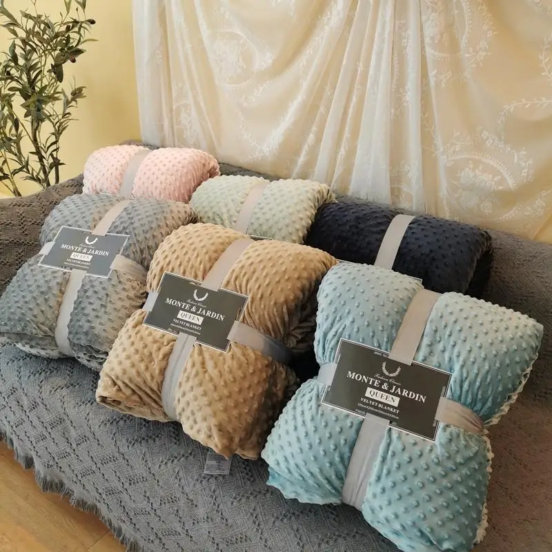 Оптовая продажа двойное покрывало из шерсти фасоли и ягненка одеяло для дивана