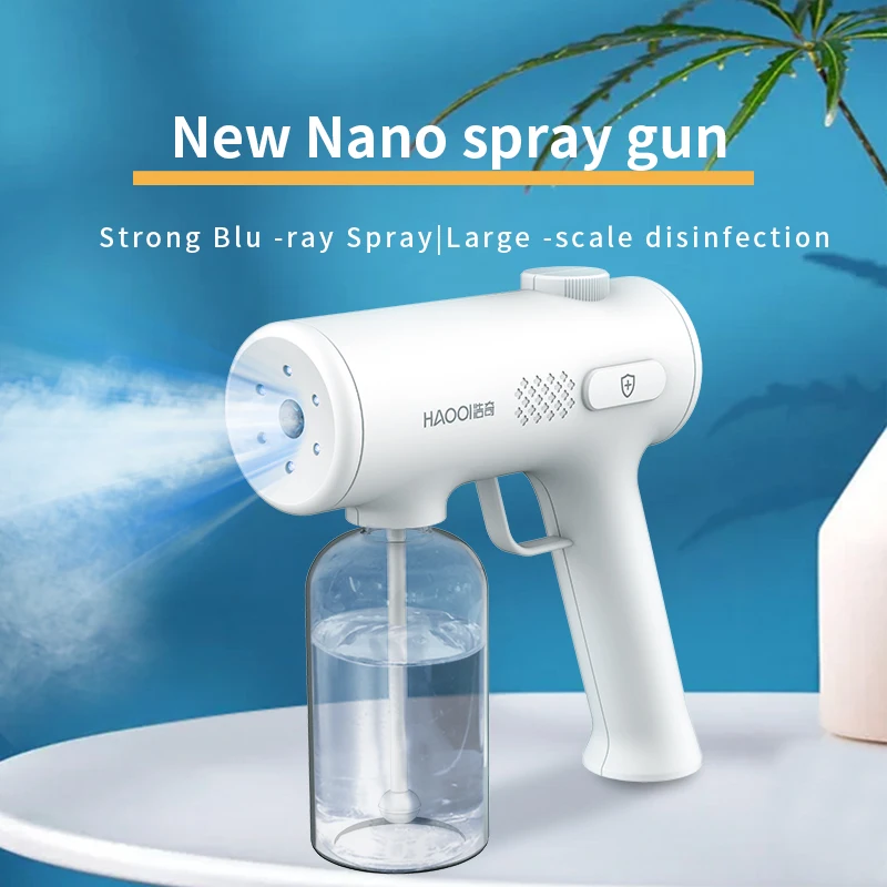 New Patent Wireless 286ml Disinfects Rechargeable Battery Blue Light Sanitizer Mist Sprayer Nano Spray Gun