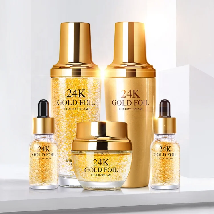 
Skin Care Capsules Face Organic Vit C Acne 24 K Whitening Glass Beauty Private Label 24K Gold Serum 