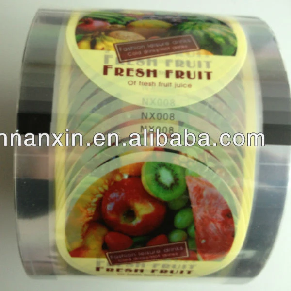 plastic roll film for PP or PE cup sealing lid