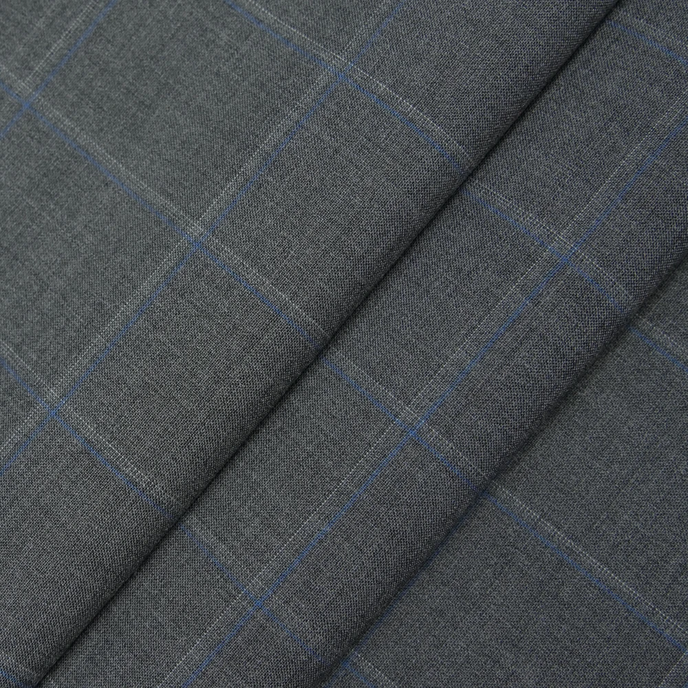 Stylish Blend Colors Check Design  wool Merino Wool Fabric 52% W 39%P 9%PTT  Blends Fabric  For Suit Casual Suit