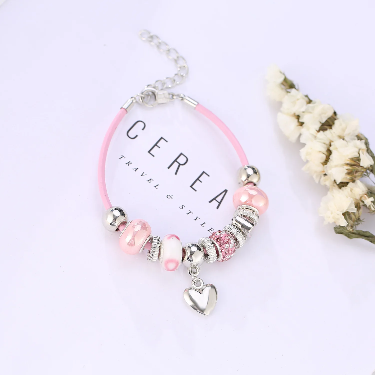 2022 Ladies Red Ribbon Pendant Breast Cancer Awareness Jewelry Women girl gift bracelet