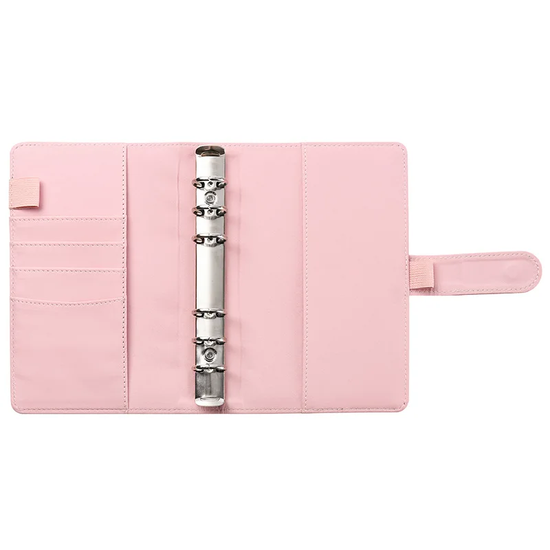 Customized planner diary notebooks a5 a6 a7 ring binder budget pu leather binder clip notebook  loose-leaf bookkeeping notebook