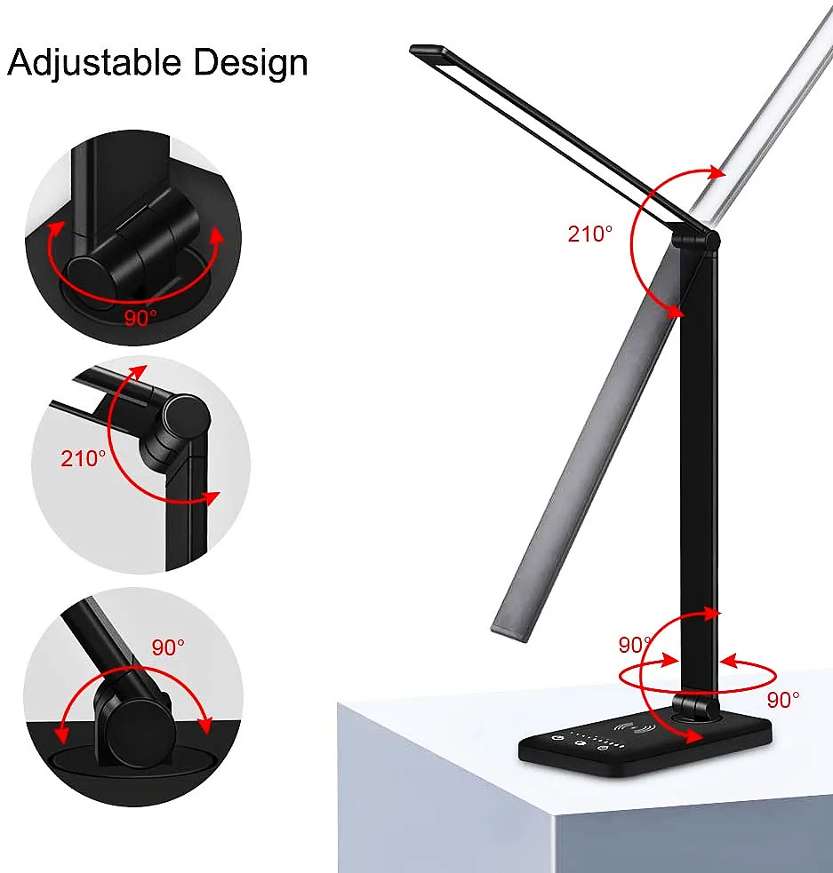 Home Office Led Desk Lamp 10W Aluminum Computer Desk Light Touch Control Desktop Lamp for Reading Study Working