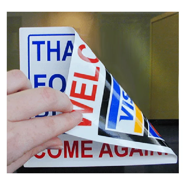 Custom Removable No Glue Double Side Look Static Cling Decals Waterproof Window Vinyl Stickers