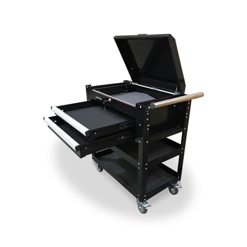 Hot Selling 3 Layer Rolling Metal Tool Trolley Transport Cart with for garage workshop garden tool cabinet