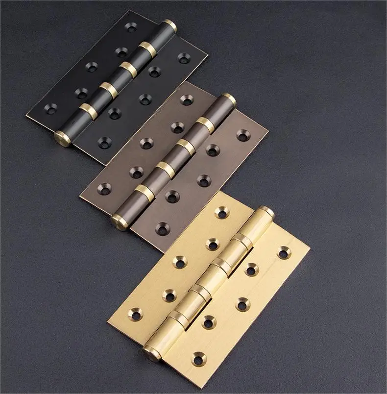 Luxury Solid Brass Wooden Door Lock Handle Friction Stay Hinges 3.0 thickness bearing 4 inch 5 inch Mute folding Hinge