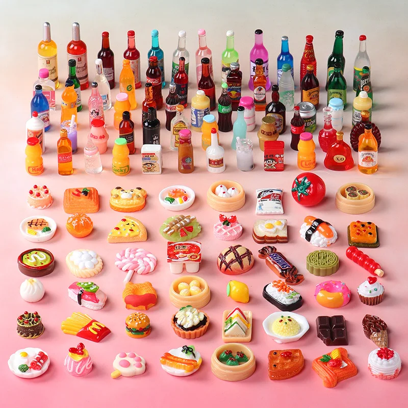 fairy garden dollhouse miniature artificial food resin soft candy heart charms cabochons