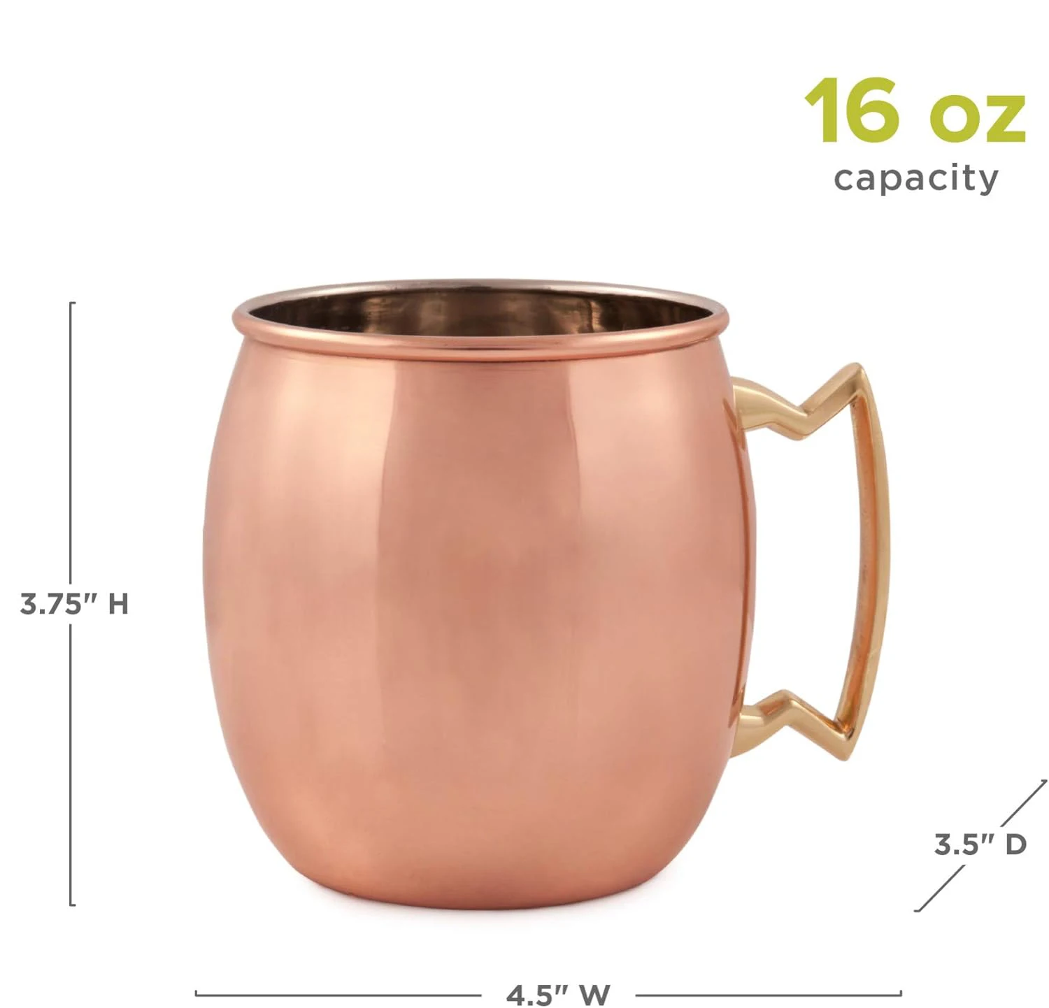 Custom Stainless Steel Cup Cocktail Moscow Mule Copper Mugs 500ml Beer Mug Bar Tools Champagne Gold Moscow Mule Mug 16oz