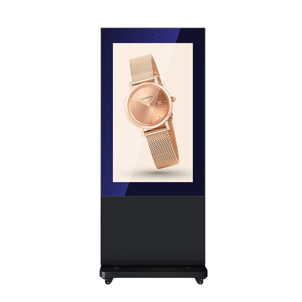 Totem Outdoor Floor Stand 49 inch Kiosk LCD touch advertising screens player digital signage and displays rotating display