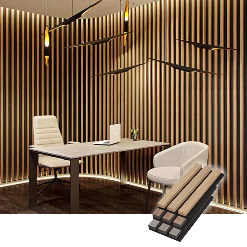 Factory Wholesale easy install Decor Interior wooden acoustic slat wall panels Soundproof Acoustic Panel acoustic panel