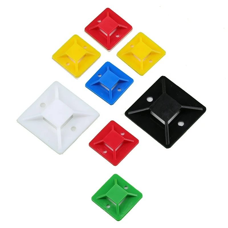 China Manufacture Wholesale 3m 40x40 mm White Nylon Self Adhesive Cable Ties Mounts