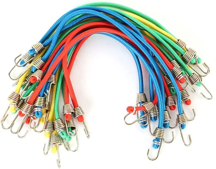High-Quality 4mm 25cm Motorcycle Rubber Bungee Cord Luggage Rope Bungee Cords Hooks