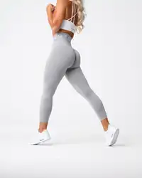 New Arrival OEM Custom  tights for women gym yoga pants Light Grey Sport Seamless Leggings