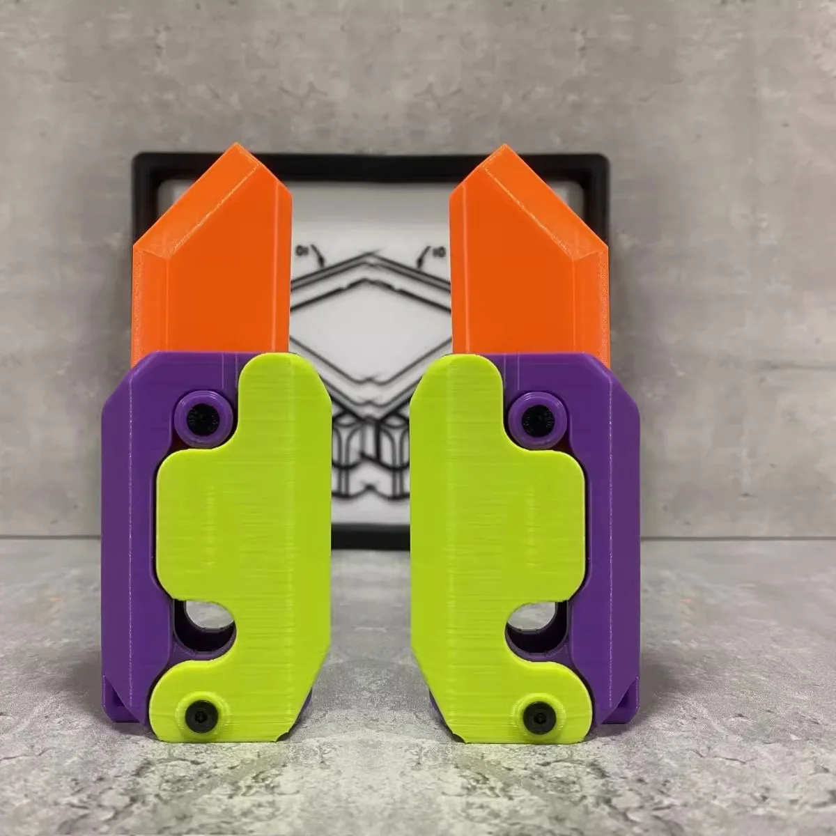 Tiktok hot sale 3D Printing Fidget Knife Plastic Toy Dagger Samurai Sword for Kids Toy Machete 3d gravity radish knife